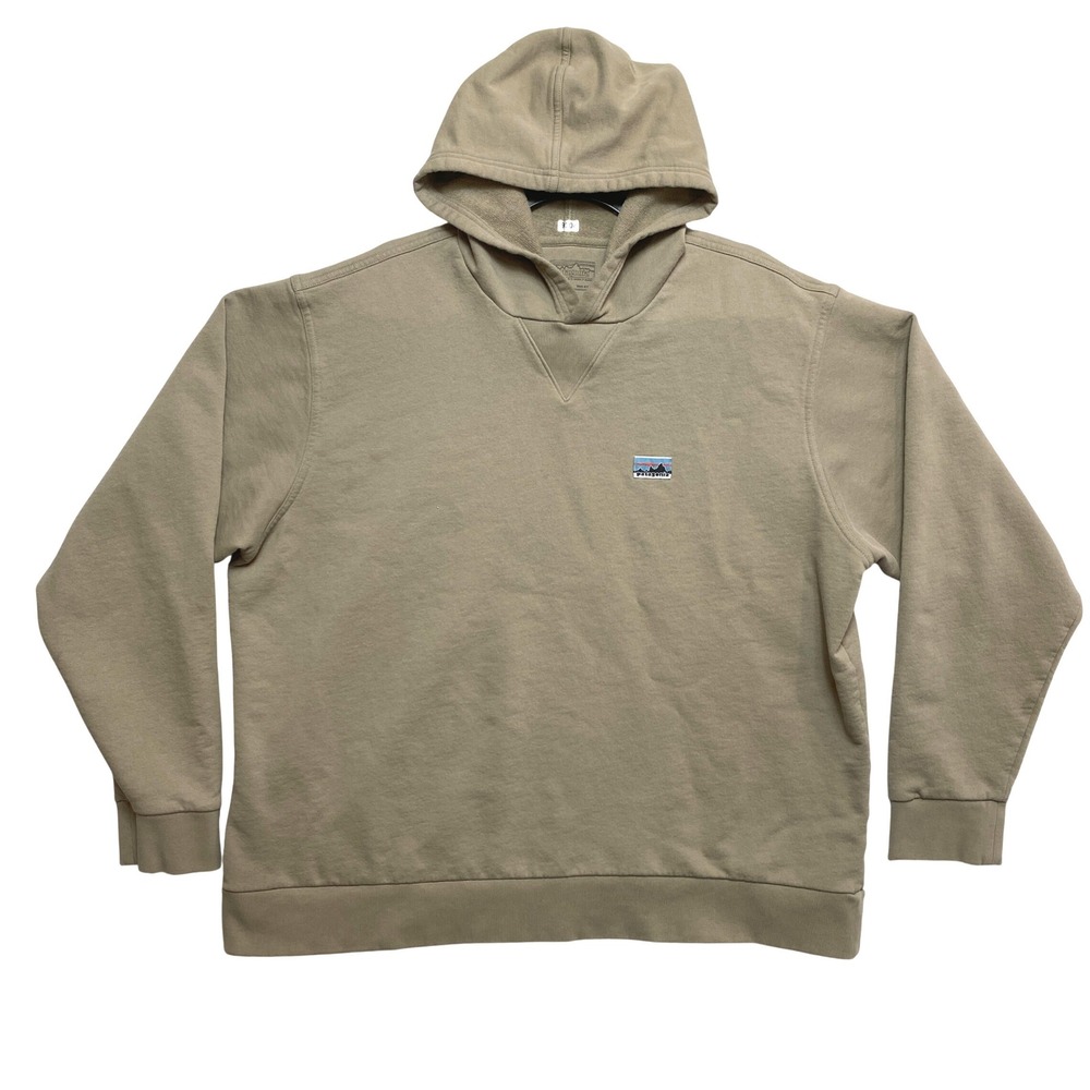 Patagonia Organic Cotton Hoodie Mens XL Tan Earth Tone Sweatshirt Pullover